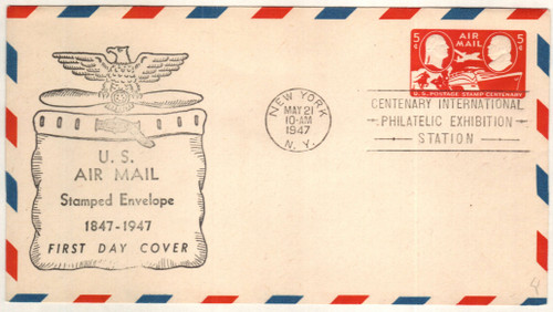 UC17 - 1947 5c Air Post Envelope, carmine