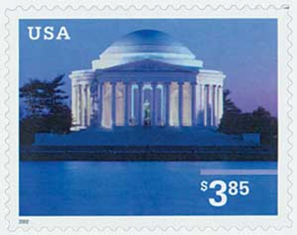 2002 $3.85 Jefferson Memorial, Priority Mail