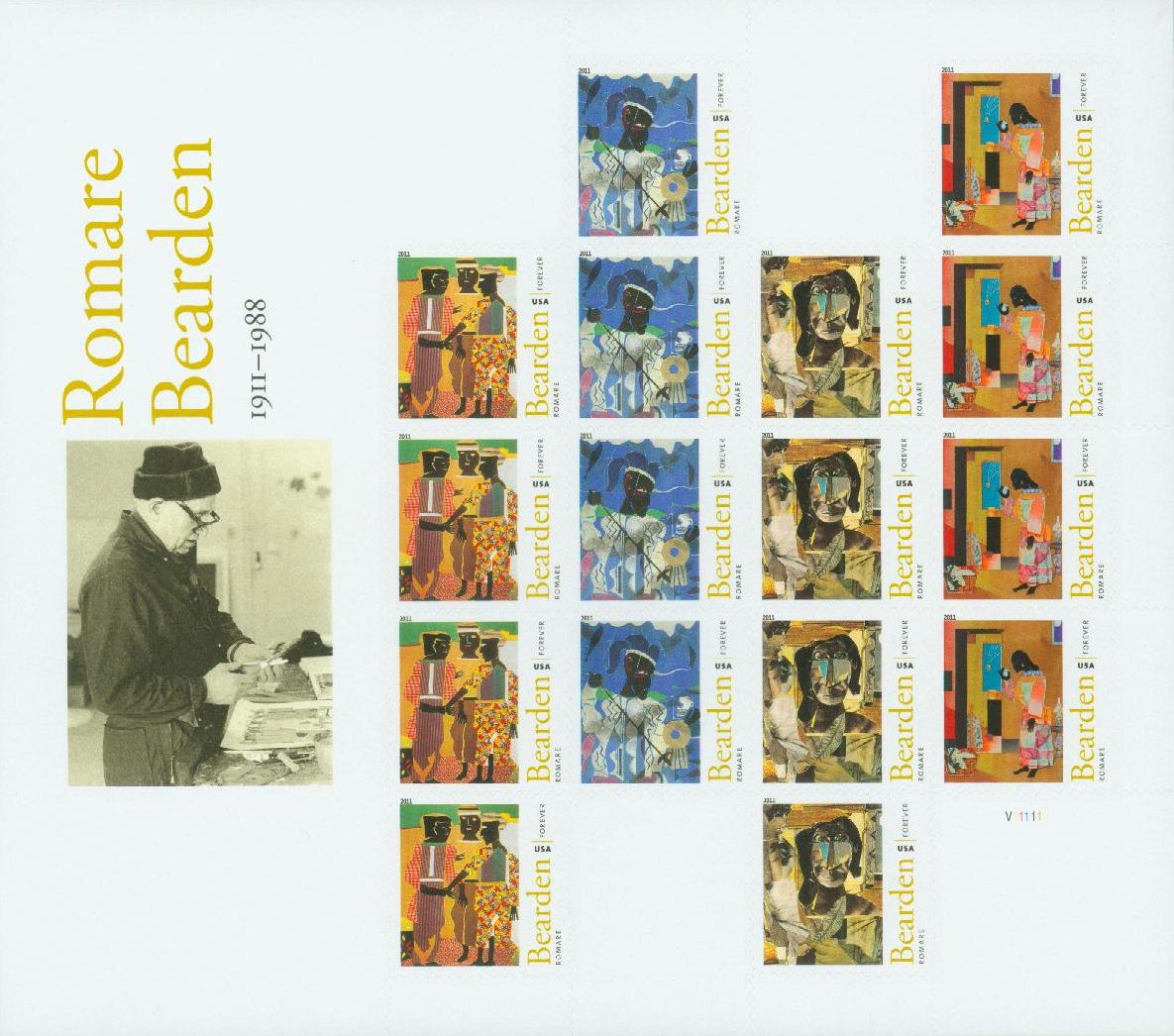 2011 44¢ Romare Bearden Mint Stamp Sheet